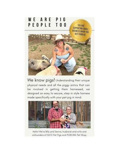 Arnés y Correa Ajustable para Mini Cerdo PORCINE - Rosa Malva