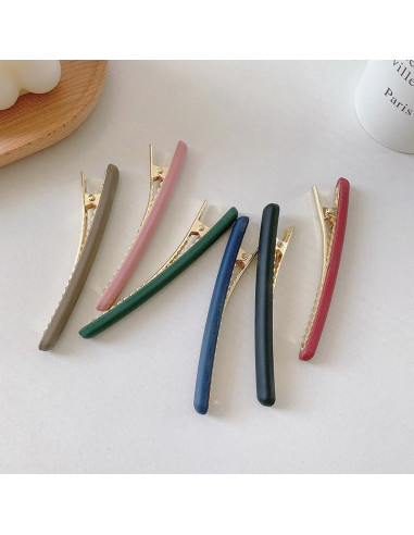 4 Clips de Pelo Tipo Cocodrilo KINGWEDDING 9cm Coloridos