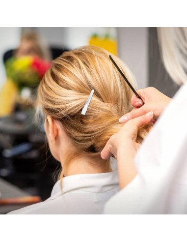 Cinaci 50 Clips de Pelo Alligator Metálicos 5cm Plata