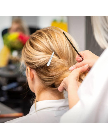 Cinaci 50 Clips de Pelo Alligator Metálicos 5cm Plata