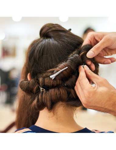 Cinaci 50 Clips de Pelo Alligator Metálicos 5cm Plata