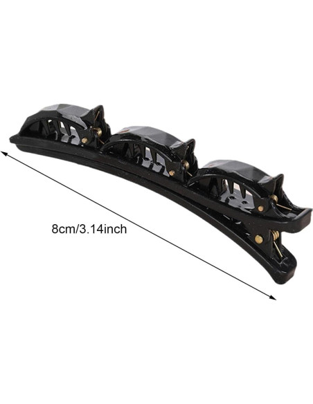 Clips de Cabello Trenzados ZhangyiHot - 6 Pcs (3 Negros + 3 Marrones)