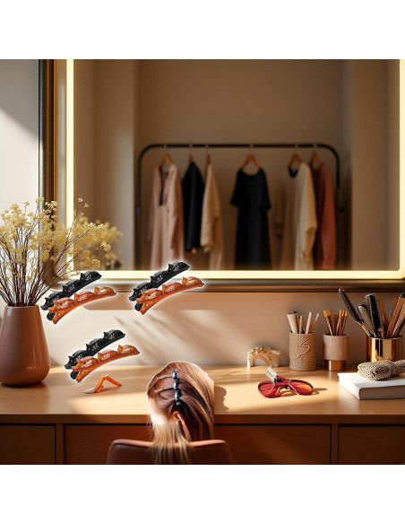 Clips de Cabello Trenzados ZhangyiHot - 6 Pcs (3 Negros + 3 Marrones)