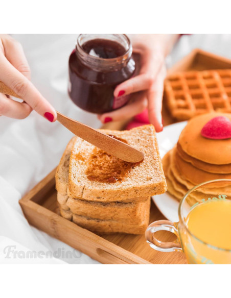 Espátulas de Madera para Mantequilla Framendino 6 Pcs 16.5 cm