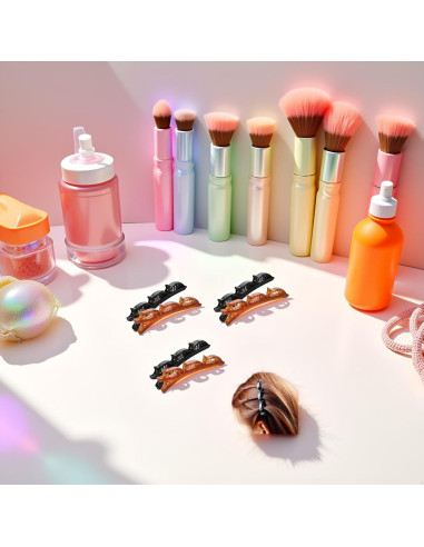 Clips de Cabello Trenzados ZhangyiHot - 6 Pcs (3 Negros + 3 Marrones)