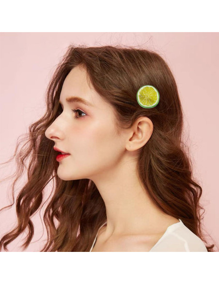 6 Clips para el Cabello de Limón KuuGuu Antideslizantes 5.08 cm
