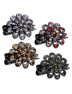 4 Clips de Pelo con Rhinestones Woerma - 9.5x6 cm