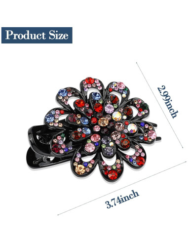 4 Clips de Pelo con Rhinestones Woerma - 9.5x6 cm