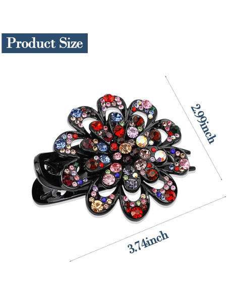 4 Clips de Pelo con Rhinestones Woerma - 9.5x6 cm