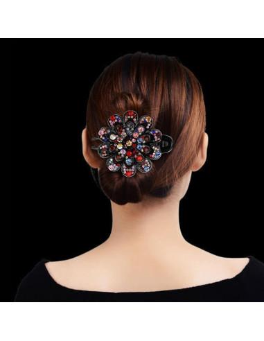 4 Clips de Pelo con Rhinestones Woerma - 9.5x6 cm