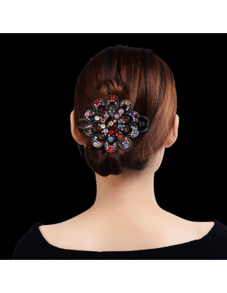 4 Clips de Pelo con Rhinestones Woerma - 9.5x6 cm