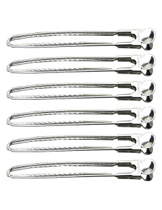 6 Clips de Acero Inoxidable 12 cm KINGWEDDING para Cabello