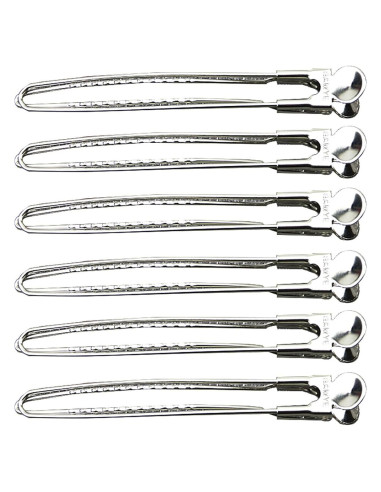 6 Clips de Acero Inoxidable 12 cm KINGWEDDING para Cabello