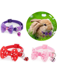 Collares Ajustables para Conejos DQITJ - 3 Pcs con Campana 2