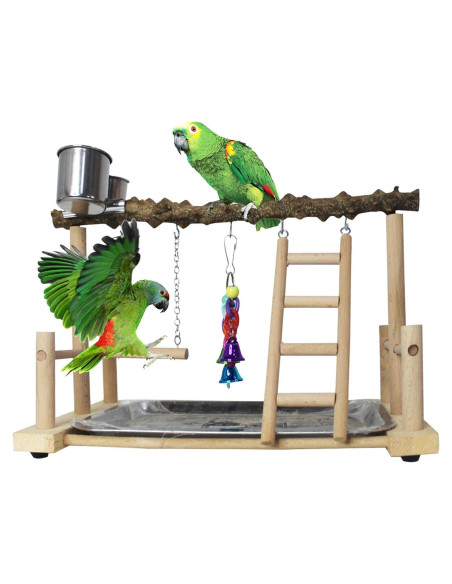 Soporte de Juego para Aves PINVNBY - Jaula de Madera 37.5cm