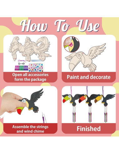 Kit de Campana de Viento de Loro CHGCRAFT 15 Piezas DIY