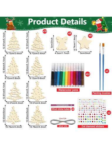 Kit de Manualidades de Navidad Gisgfim - 16 Piezas para Niños