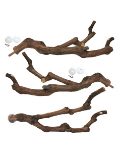 Perchas Naturales para Loro Kathson 3 Pcs Soporte Madera