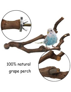 Perchas Naturales para Loro Kathson 3 Pcs Soporte Madera 2