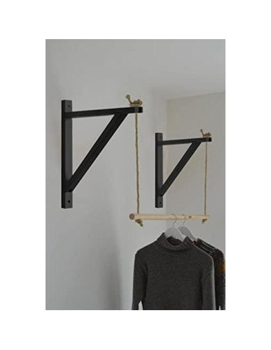 Soporte de Madera Montado en Pared FRIADE 30.48 cm Negro