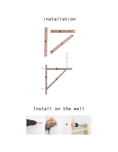 Soporte de Madera Montado en Pared FRIADE 30.48 cm Negro