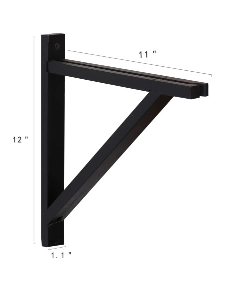 Soporte de Madera Montado en Pared FRIADE 30.48 cm Negro