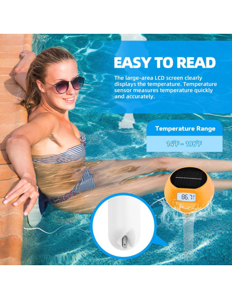 Termómetro Flotante de Piscina Solar IdearDay LD-PT86-C LCD
