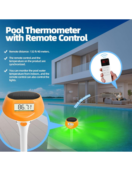 Termómetro Digital Flotante Solar IdearDay LD-PTL10-A IP68