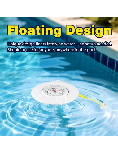 Termómetro Flotante CloudHand para Piscina 16.5 cm - Preciso y Durable