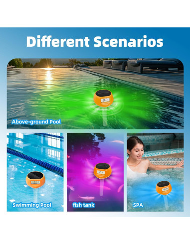 Termómetro Digital Flotante Solar IdearDay LD-PTL10-A IP68