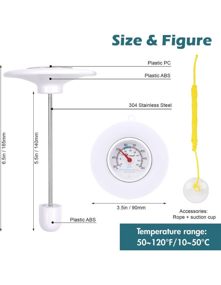 Termómetro Flotante CloudHand para Piscina 16.5 cm - Preciso y Durable