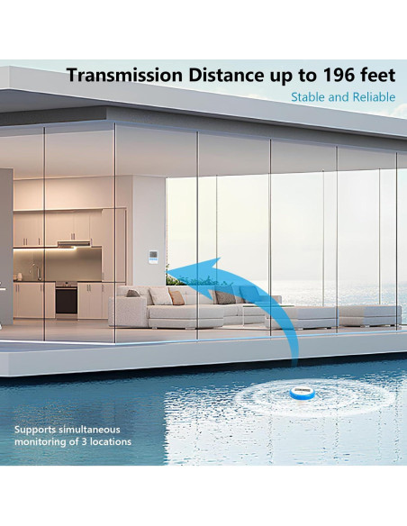 Termómetro de piscina inalámbrico FERROZA SH-212 IPX7 60m