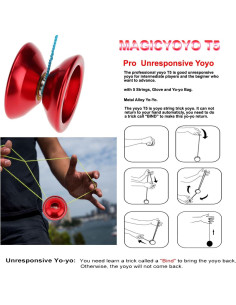 Yoyo Metálico Profesional MAGICYOYO T5 Overlord Rojo 54mm 2