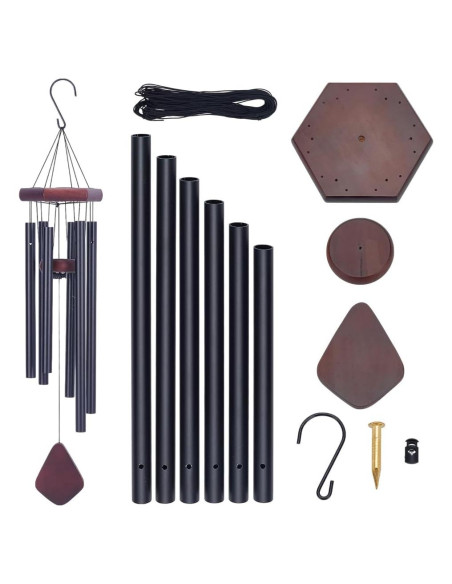 Kit de Campanas de Viento DIY WEBEEDY 25 Pzs Madera Decorativa