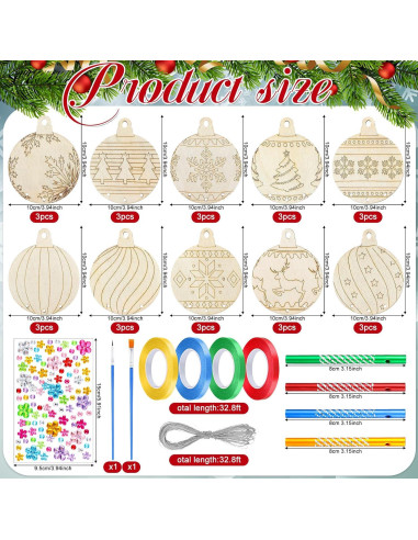 Kit de Carillón de Viento de Navidad Shellwei - 30 Piezas DIY