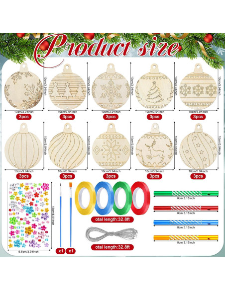 Kit de Carillón de Viento de Navidad Shellwei - 30 Piezas DIY