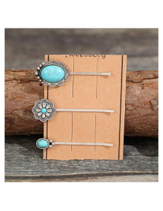 Juego de 3 Clips para el Cabello Turquesa KOVOLITU - Estilo Boho