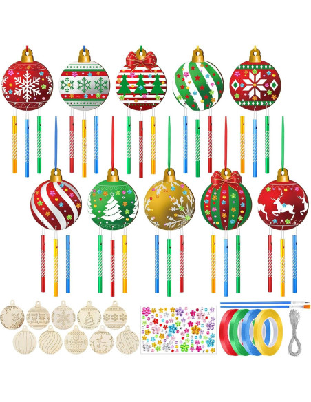 Kit de Carillón de Viento de Navidad Shellwei - 30 Piezas DIY