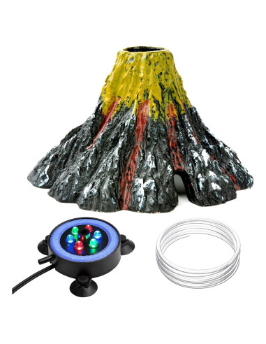 Kit de Adorno de Volcán para Acuario NICREW con LEDs Multicolores