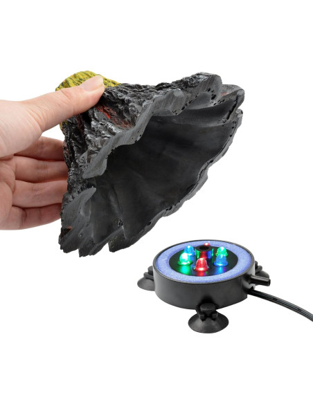 Kit de Adorno de Volcán para Acuario NICREW con LEDs Multicolores