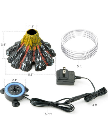 Kit de Adorno de Volcán para Acuario NICREW con LEDs Multicolores