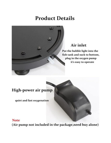 Luz de Burbujas para Acuario MingYuShuiZhu 12.5 cm LED