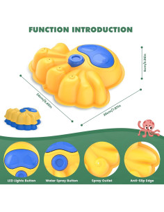 Aspersor de Agua 2-en-1 Uarzt Pulpo LED Antideslizante 2