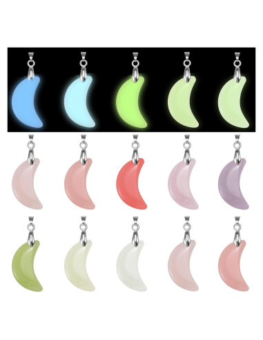 10 Piezas Encantos de Piedra Brillante Luminosa para Joyería