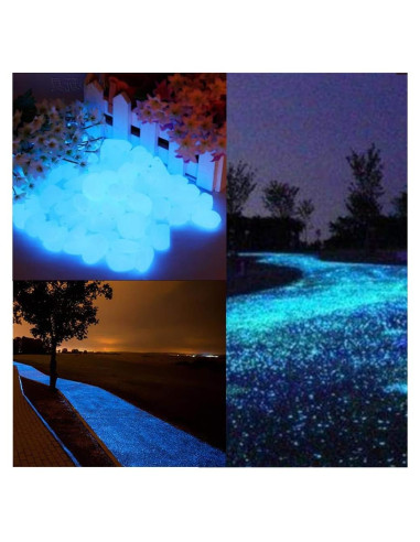 Guijarros Brillantes en la Oscuridad Amy&csico 100PCS Azul