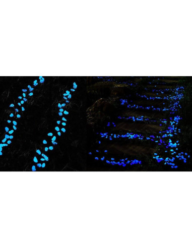 Guijarros Brillantes en la Oscuridad Amy&csico 100PCS Azul