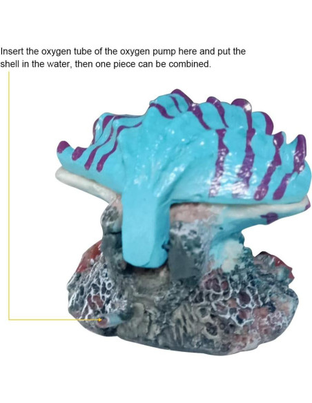 Adorno de Acuario Abnaok Concha de Almeja Azul 13.3x10.9cm