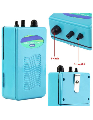 Bomba de Aire Portátil para Acuario Lamilla 75.7L-227.1L