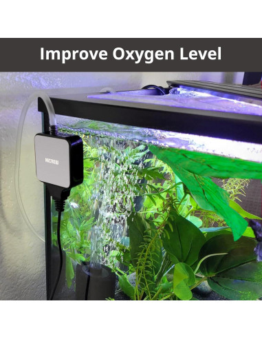 Bomba de Aire Silenciosa NICREW para Acuario 37.85L Negra