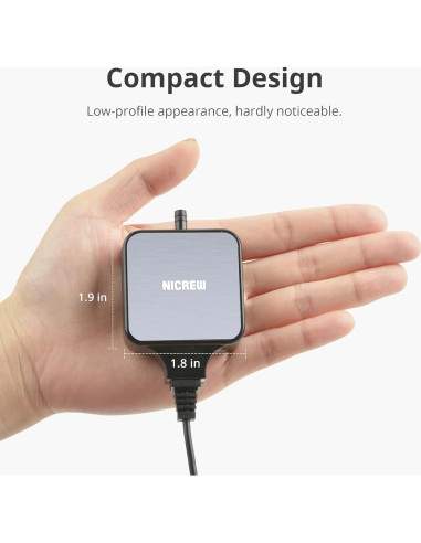 Bomba de Aire Silenciosa NICREW para Acuario 37.85L Negra